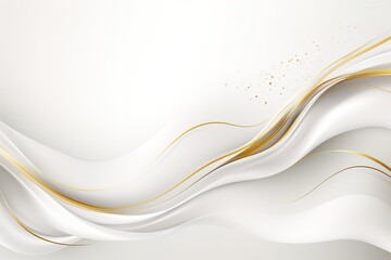 Abstract white and gold wavy background.