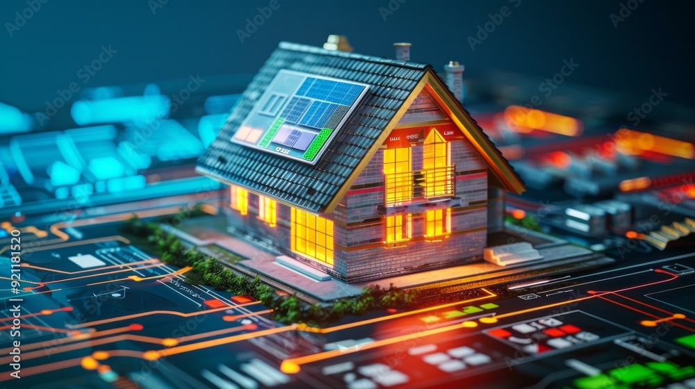 Poster A house is built on top of a computer chip