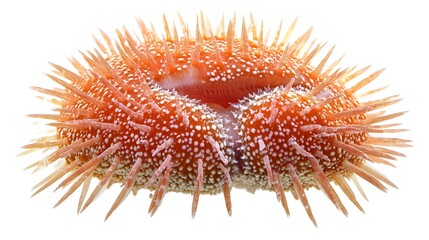 Highly Detailed Photograph of a Vibrant Sea Urchin Isolated on a White Background