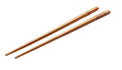 Wooden Chopsticks with Detailed Grooves on a transparent background