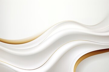 Obraz premium Abstract white and gold wavy background.