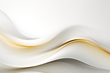 Obraz premium Abstract white and gold wavy background.