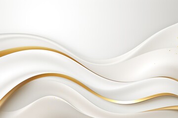 Obraz premium Abstract white and gold wavy background with a luxurious and elegant design.