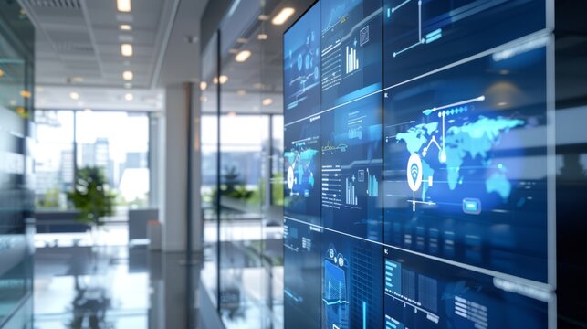 Corporate Presentation on Hybrid Cloud Solutions with Interactive Displays and Detailed Diagrams for Business Insights