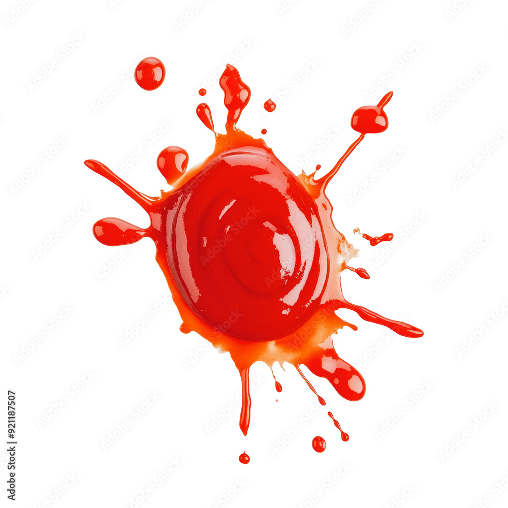 Wall mural png red paint splash on white background