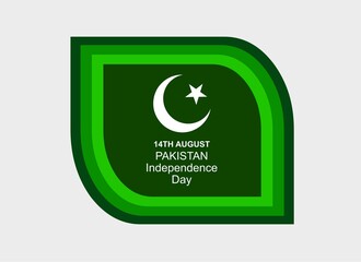 14 August. Pakistan Independence Day. Celebration Card Vector Illustration. creative wallpaper set. 14th August Pakistan Day social media post