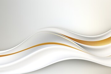 Abstract white and gold wavy background with copy space.