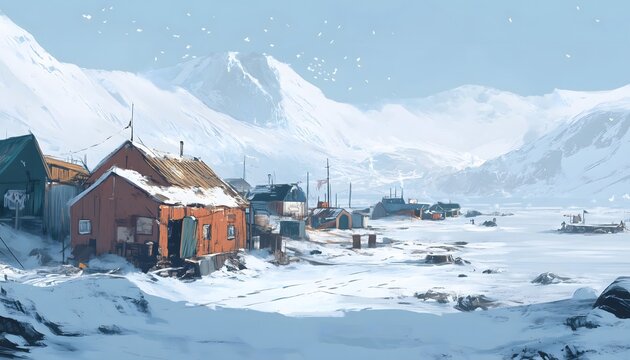 A small abonded arctic settlement