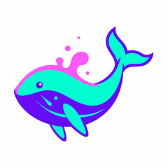 Fototapeta premium Whale logo design vector art Illustration