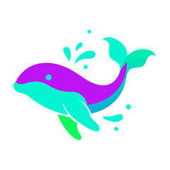 Whale logo design vector art Illustration
