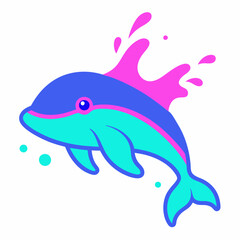 Whale logo design vector art Illustration