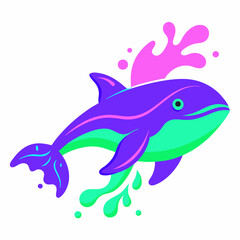 Whale logo design vector art Illustration
