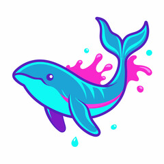 Whale logo design vector art Illustration