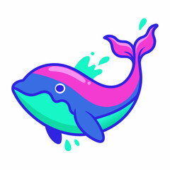 Whale logo design vector art Illustration