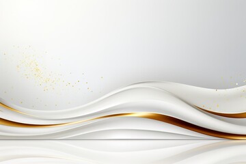 Obraz premium Abstract white and gold wavy background with glitter.