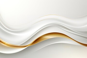 Obraz premium Abstract white and gold wavy background with glitter.