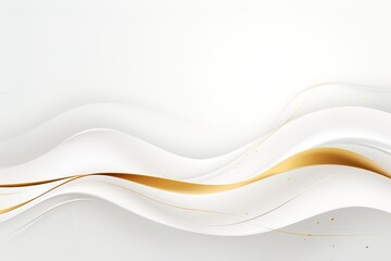 Obraz premium Abstract white and gold wavy background with subtle glitter.