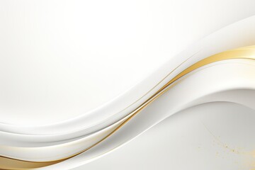 Abstract white and gold wavy background with subtle shimmer.