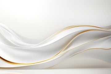 Abstract white and gold wavy background.