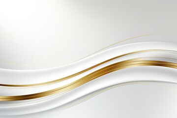 Obraz premium Abstract white background with elegant golden curved lines.