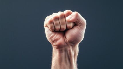 A powerful clenched fist symbolizing strength, determination, and unity against a blurred background.