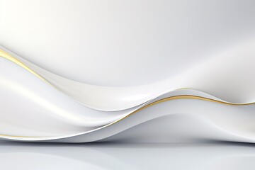 Obraz premium Abstract white background with gold line.