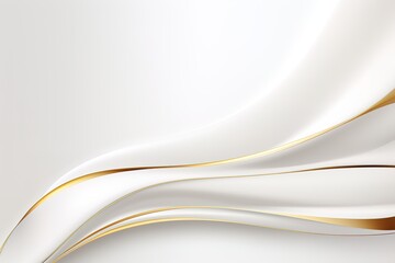 Abstract white background with gold lines.