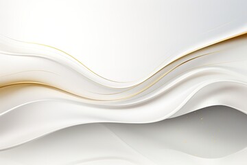 Abstract white background with gold lines and glitter.