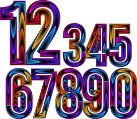 Vector set of number, Simple numbers icon set of 1-31 numbers simple black style symbol sign for Calendar, neon numbers