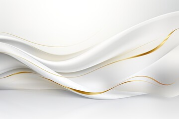 Naklejka premium Abstract white background with gold wavy lines.