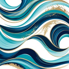 Abstract ocean waves art