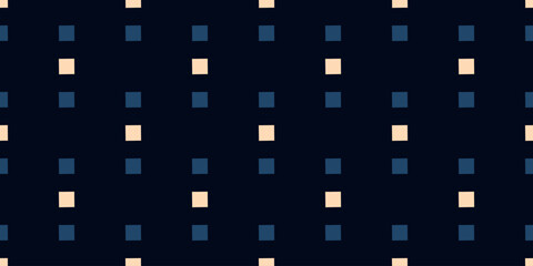 Small diamond shapes line pattern dark blue background trendy geometric border motif. Modern fashion fabric design textile swatch ladies dress, men's shirt all over print block. Minimal vector graphic