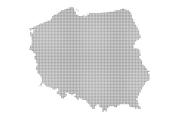 Obraz premium Poland map with dotted pattern vector illustration