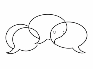 continuous single line drawing of speech bubbles, line art vector illustration
