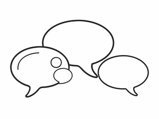 continuous single line drawing of speech bubbles, line art vector illustration
