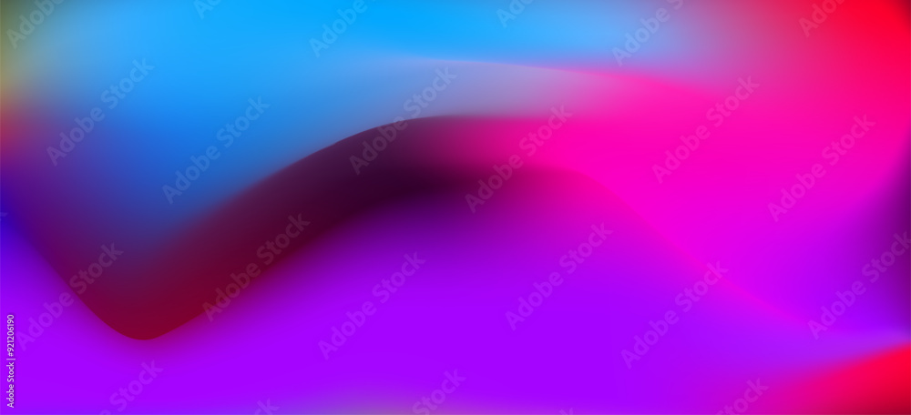 Poster blurred ambient vector background in neon vibrant colors.