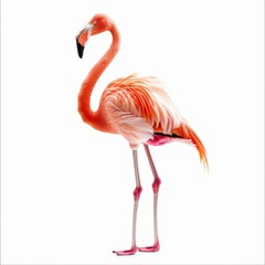 3D Illustration of a Flamingo on White Background