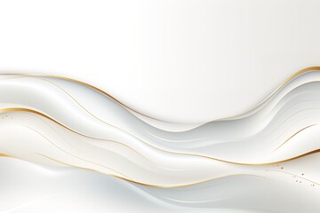 Naklejka premium Elegant white and gold abstract background with flowing lines.