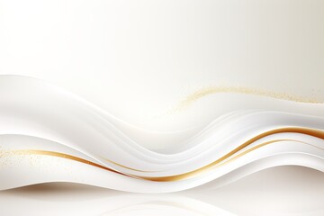 Obraz premium Elegant white and gold abstract background with flowing lines and glitter.