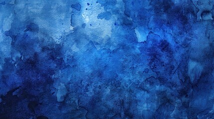 Dark Blue Water Color. Aquarelle Paint Background with Grunge Distressed Texture