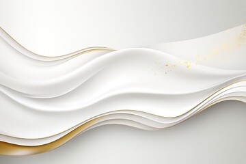Obraz premium White and gold abstract background with waves and gold glitter.