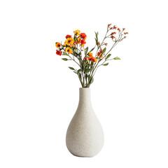 PNG Vibrant flowers in a ceramic vase on display