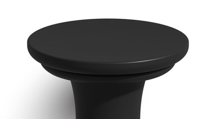 Black cute mushroom table close-up pedestal stands clean luxury style for product banner