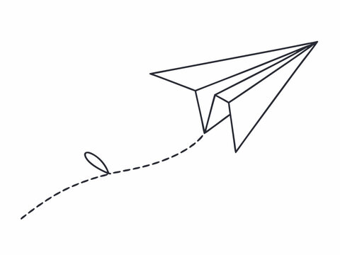 recommend clip art: continuous single line drawing of paper plane flying, line art vector illustration
                    