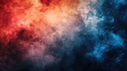 Obraz premium Celestial Collision: A vibrant abstract backdrop of swirling red, orange, and blue smoke, perfect for cosmic or fantasy-themed designs. 