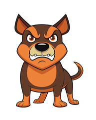 Angry dog cartoon character illustration