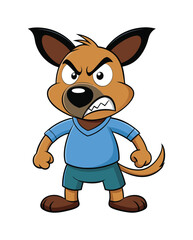 Angry dog cartoon character illustration