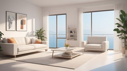 Fototapeta premium Modern Living Room Design, Cozy living room interior