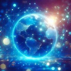 Fototapeta premium Global Connectivity and technology Network Visualization 