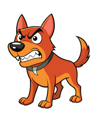 Angry dog cartoon character illustration